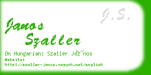 janos szaller business card